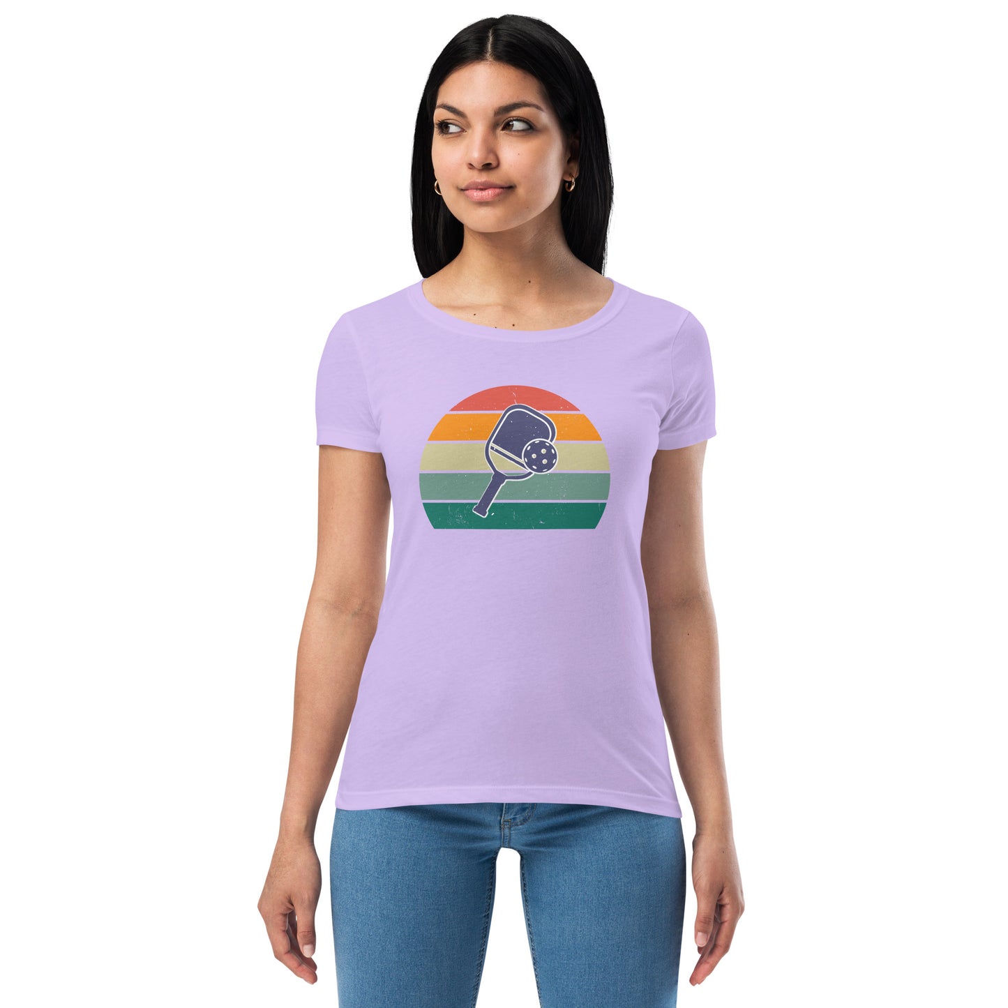 "Retro Pickleball" Women’s fitted T-Shirt